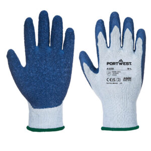Portwest Szürke/Kék Latex mártott kesztyû A100G4R
