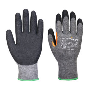 Portwest Szürke/Fekete Grip 10 Latex megerõsített hüvelykujjas kesztyû (12 pár) A106G8R