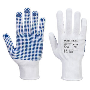 Portwest Fehér/Kék Nylon PVC pontozott kesztyû A110WBR