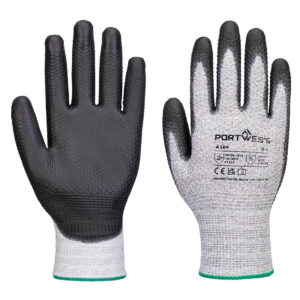Portwest Szürke/Fekete Grip 13 PU gyémántkötésû kesztyû (12 pár) A124G8R