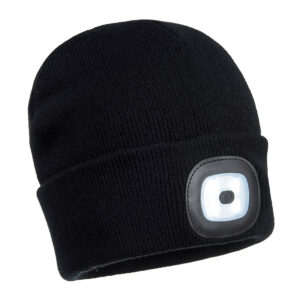 Portwest Fekete Beanie USB újratölthetõ LED-es fejlámpa B029BKR