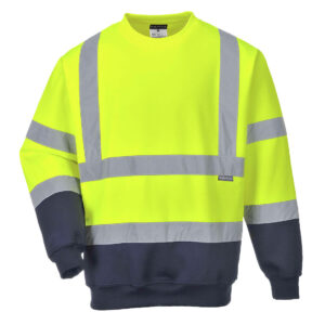 Portwest Sárga/Navy Kéttónusú Hivis pulóver B306YNR