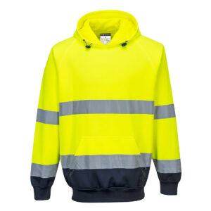 Portwest Sárga/Navy Kéttónusú kapucnis pulóver B316YNR