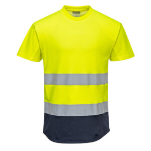 Portwest Sárga/Navy Kéttónusú Mesh póló C395YNR