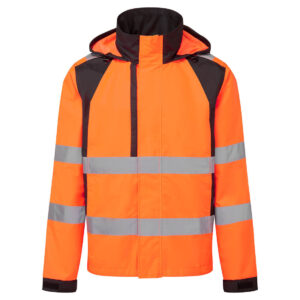 Portwest Narancs/Fekete WX2 Eco Hi-Vis esõkabát CD860OBR
