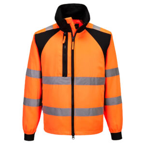 Portwest Narancs/Fekete WX2 Eco Hi-Vis Work kabát CD861OBR