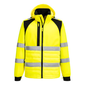 Portwest Sárga/Fekete WX2 Eco Hi-Vis hibrid kabát CD863YBR