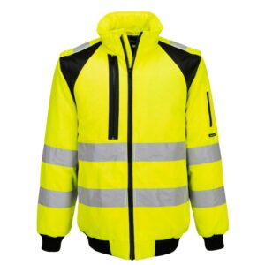 Portwest Sárga/Fekete WX2 Hi-Vis -in-1 Pilóta dzseki CD898YBR