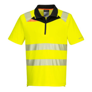 Portwest Sárga/Fekete DX4 Hi-Vis póló S/S DX412YBR