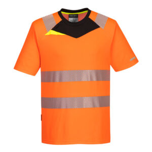 Portwest Narancs/Fekete DX4 Hi-Vis póló S/S DX413OBR
