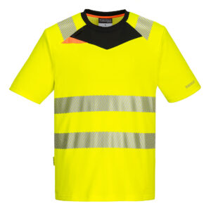 Portwest Sárga/Fekete DX4 Hi-Vis póló S/S DX413YBR
