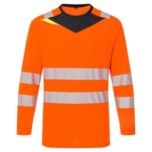 Portwest Narancs/Fekete DX4 Hi-Vis hosszú ujjú póló L/S DX416OBR