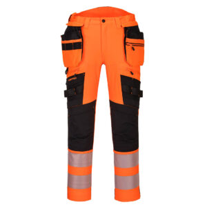 Portwest Narancs/Fekete DX4 Hi-Vis nadrág lezippzározható lengõzsebbel DX442OBR
