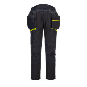 Portwest Fekete DX4 lecsatolható holster zsebes softshell nadrág DX450BKR