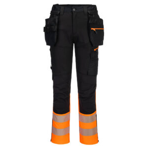 Portwest Narancs/Fekete DX4 Hi-Vis nadrág lezippzározható lengõzsebbel DX457OBR