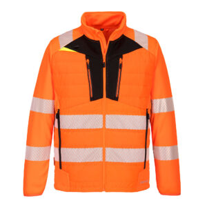 Portwest Narancs/Fekete DX4 Hi-Vis Hybrid Baffle kabát DX473OBR