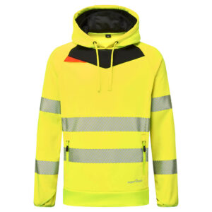 Portwest Sárga/Fekete DX4 Hi-Vis kapucnis pulóver DX483YBR
