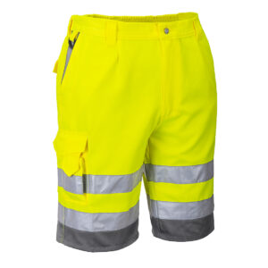 Portwest Sárga/Szürke Hi-Vis rövidnadrág E043YGY