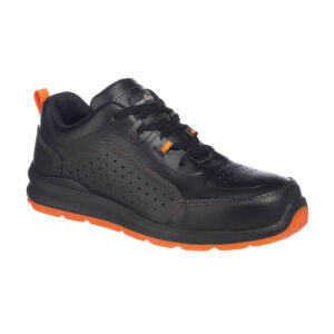 Portwest Fekete/Narancs Portwest Compositelite perforált biztonsági Trainer S1P FC09BKO