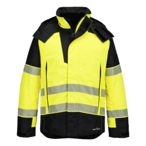 Portwest Sárga/Fekete PW3 FR Modaflame Hi-Vis téli esõkabát FR606YBR