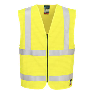 Portwest Sárga Bizflame Hi-Vis FR cipzáras jól láthatósági mellény FR615YER