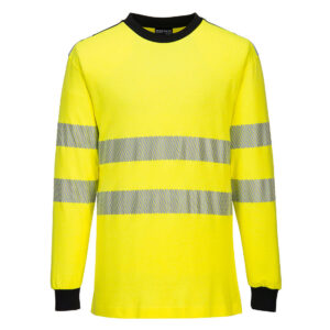 Portwest Sárga/Fekete PW3 Modaflame Knit Hi-Vis FR hosszú ujjú póló FR701YBR
