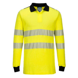 Portwest Sárga/Fekete PW3 FR Modaflame Hi-Vis lángálló pólóing FR702YBR