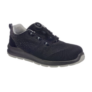 Portwest Fekete/Szürke Portwest Compositelite Wire Lace Biztonsági Trainer S1P FT08BGY