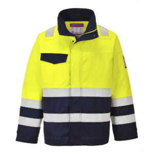 Portwest Sárga/Navy Hi-Vis Modaflame munkakabát MV25YNR
