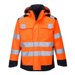 Portwest Narancs/Navy Modaflame Rain Multi Norm Arc kabát MV70ONR