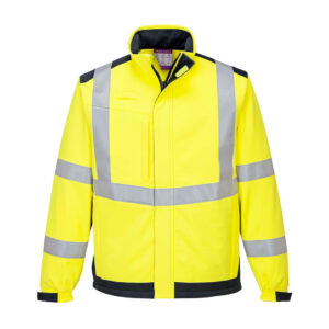 Portwest Sárga/Navy Modaflame Multi Norm Arc Softshell kabát MV72YNR