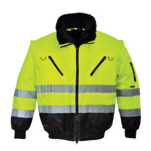 Portwest Sárga/Fekete Hi-Vis 3-in-1 Pilota kabát PJ50YBR
