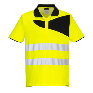 Portwest Sárga/Fekete PW2 Hi-Vis Pólóing S/S PW212YBR