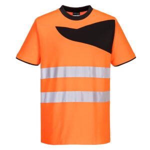 Portwest Narancs/Fekete PW2 Hi-Vis póló S/S PW213OBR
