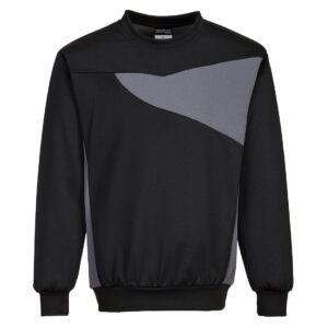 Portwest Fekete/Z szürke PW2 Crew Neck pulóver PW273BZR