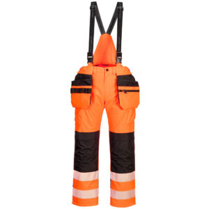 Portwest Narancs/Fekete PW3 Hi-Vis kantáros nadrág PW356OBR