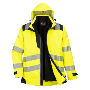 Portwest Sárga/Fekete PW3 Hi-Vis 3-in-1 kabát PW365YBR