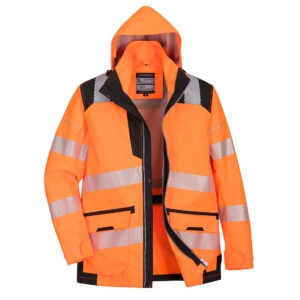 Portwest Narancs/Fekete PW3 Hi-Vis 5-in-1 kabát PW367OBR