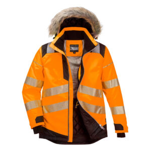 Portwest Narancs/Fekete PW3 Hi-Vis Parka télikabát PW369OBR