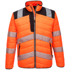 Portwest Narancs/Fekete PW3 Hi-Vis Baffle kabát PW371OBR