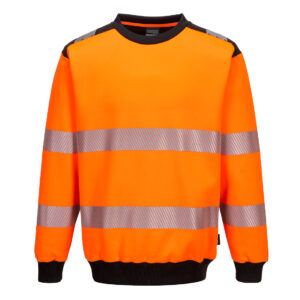Portwest Narancs/Fekete PW3 HI-VIS KÖRNYAKÚ PULÓVER PW379OBR