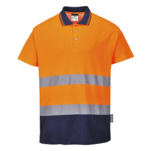 Portwest Narancs/Navy Kéttónusú Cotton Comfort póló S174ONR
