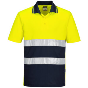 Portwest Sárga/Navy Hi-Vis Kéttónusú könnyû póló S/S S175YNR