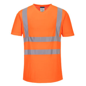 Portwest Narancs Hi-Vis pamut póló pamut hálós betétes póló S/S S179ORR