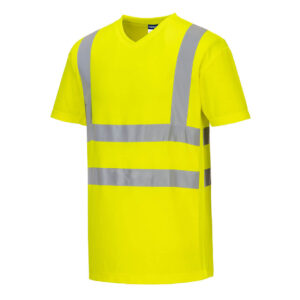 Portwest Sárga Hi-Vis pamut póló pamut hálós betétes póló S/S S179YER