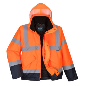 Portwest Narancs/Navy Hi-Vis kéttónusú bomber kabát S266ONR