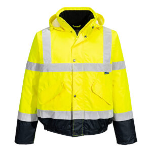 Portwest Sárga/Navy Hi-Vis kéttónusú bomber kabát S266YNR