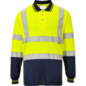 Portwest Sárga/Navy Kéttónusú hosszú ujjú pólóing S279YNR