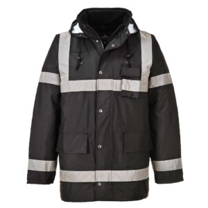 Portwest Fekete Iona Lite Traffic kabát S433BKR