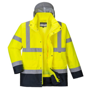 Portwest Sárga/Navy Hi-Vis 4 az 1-ben Contrast Traffic kabát S471YNR